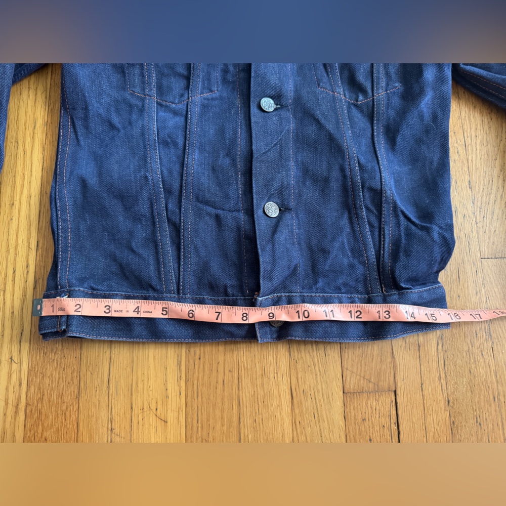 70s Vintage Kmart Dark Wash Cropped Denim Jacket - Picture 6 of 7